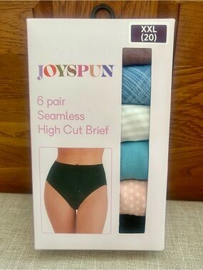 Women Joyspun 6 pack High Cut  Brief Panties size 2x (20)